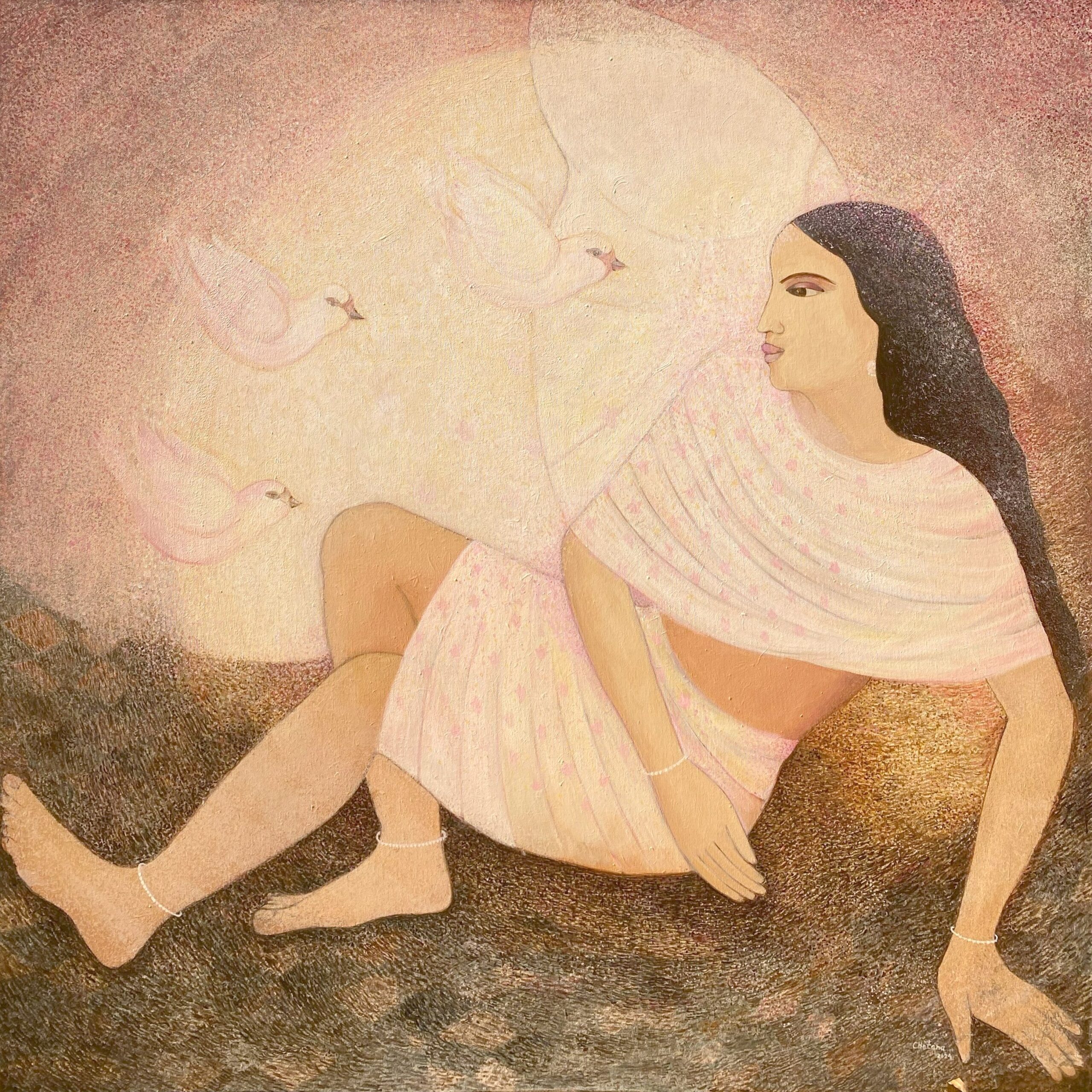 Chetana Sudame | Elusive Dream 11 | Acrylic on canvas | 48x48 Inches | 2024