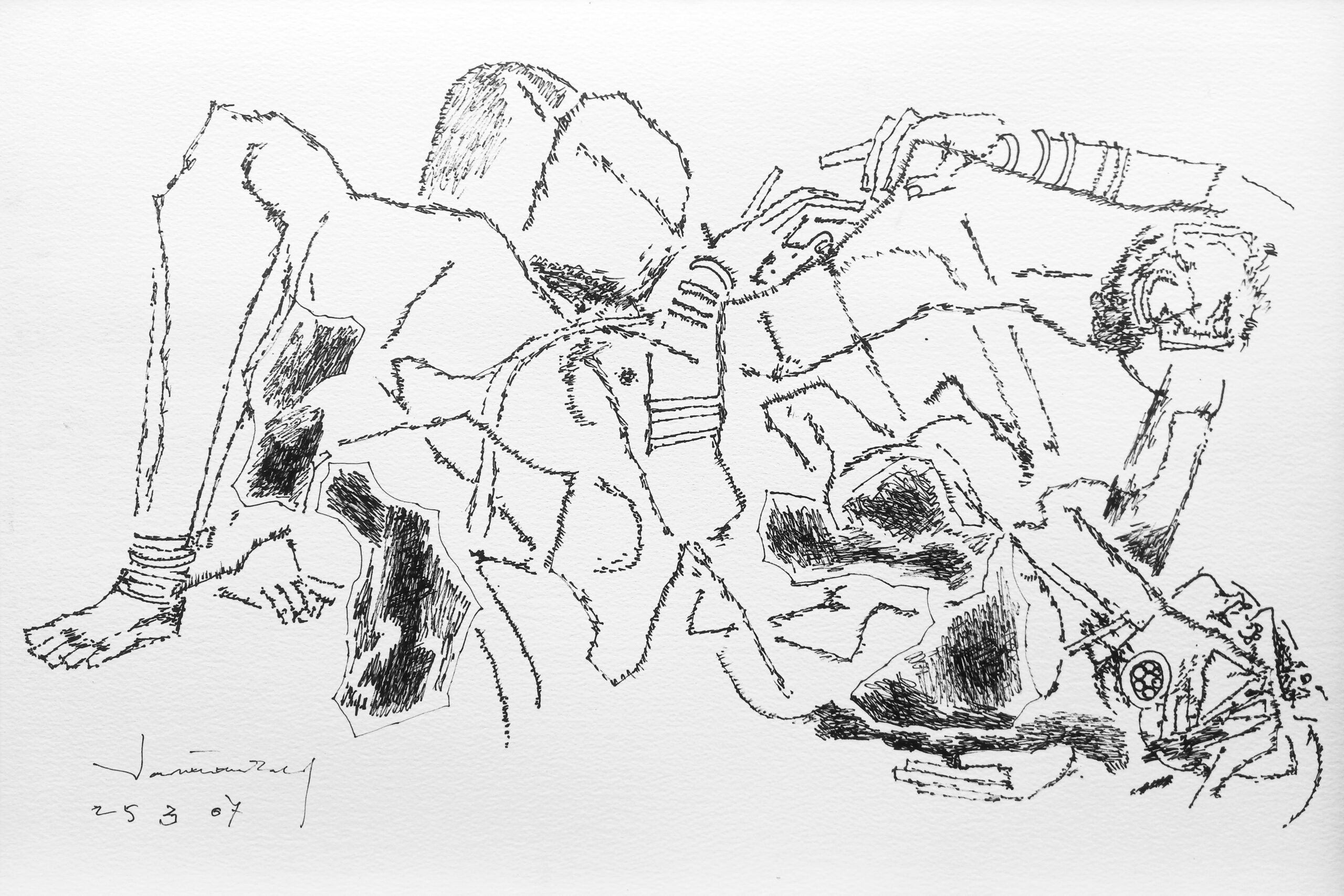 A P Santhanaraj | Pen on Paper | 14x21in. | 2007