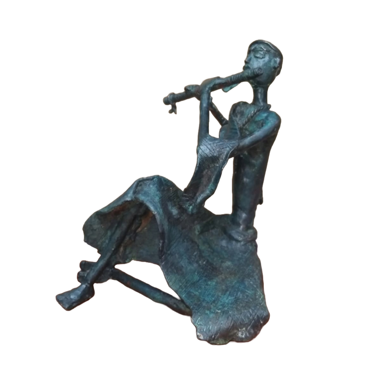 Provat Majhi | Flute Player | Bronze | 7x6x9 Inches